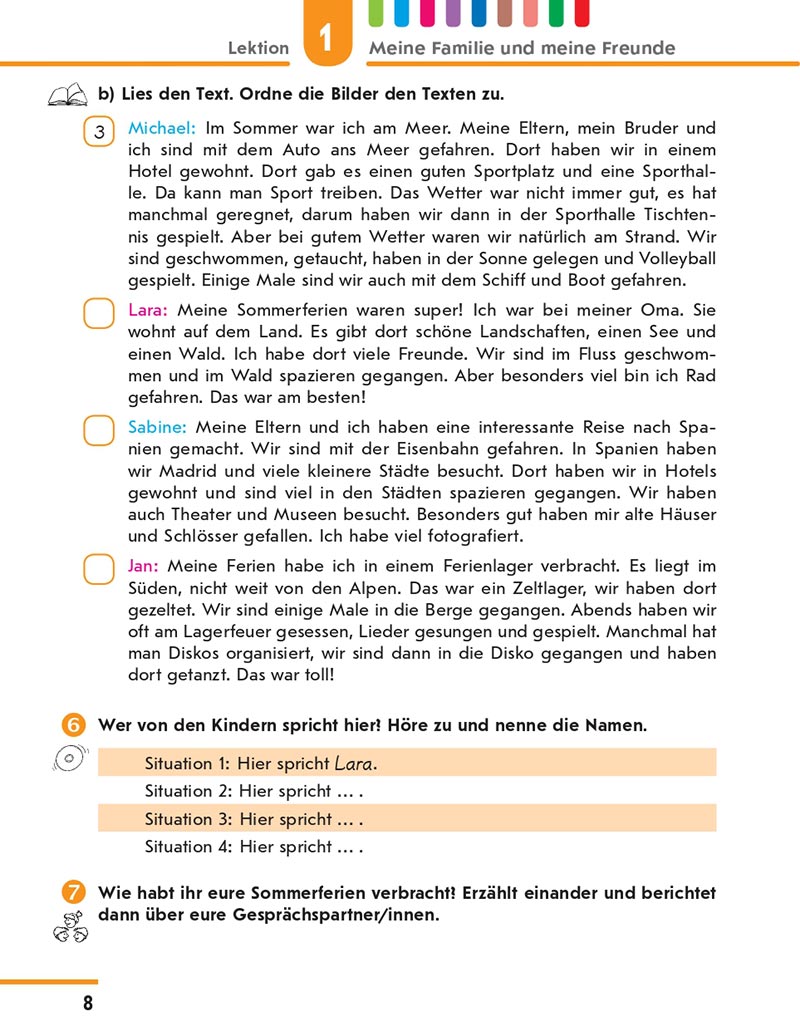 Сторінка 8 - Підручник Німецька мова 8 клас Сотникова 2021 - 4-й рік навчання - скачати онлайн