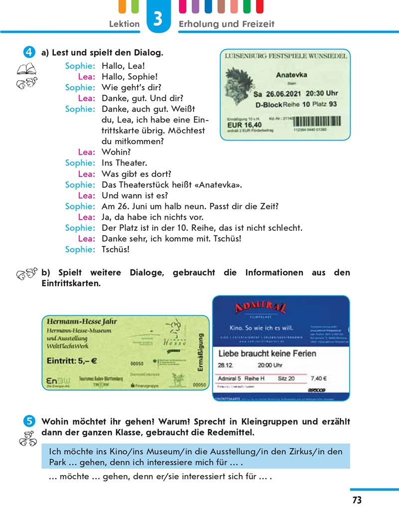 Сторінка 73 - Підручник Німецька мова 8 клас Сотникова 2021 - 4-й рік навчання - скачати онлайн