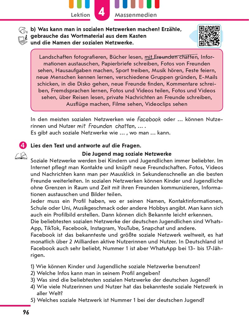 Сторінка 96 - Підручник Німецька мова 8 клас Сотникова 2021 - 4-й рік навчання - скачати онлайн