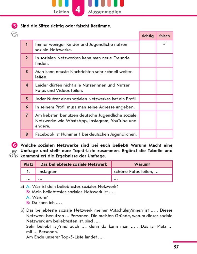 Сторінка 97 - Підручник Німецька мова 8 клас Сотникова 2021 - 4-й рік навчання - скачати онлайн