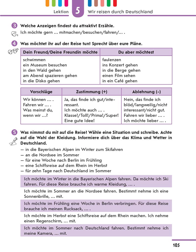 Сторінка 105 - Підручник Німецька мова 8 клас Сотникова 2021 - 4-й рік навчання - скачати онлайн