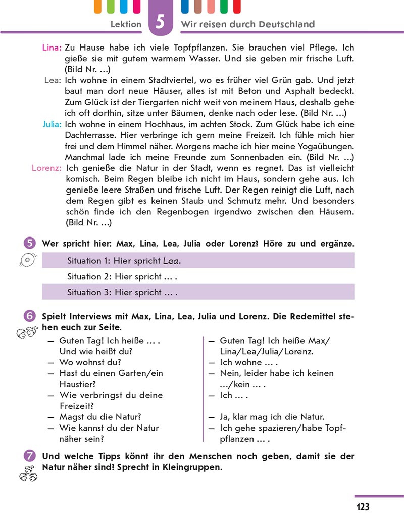 Сторінка 123 - Підручник Німецька мова 8 клас Сотникова 2021 - 4-й рік навчання - скачати онлайн