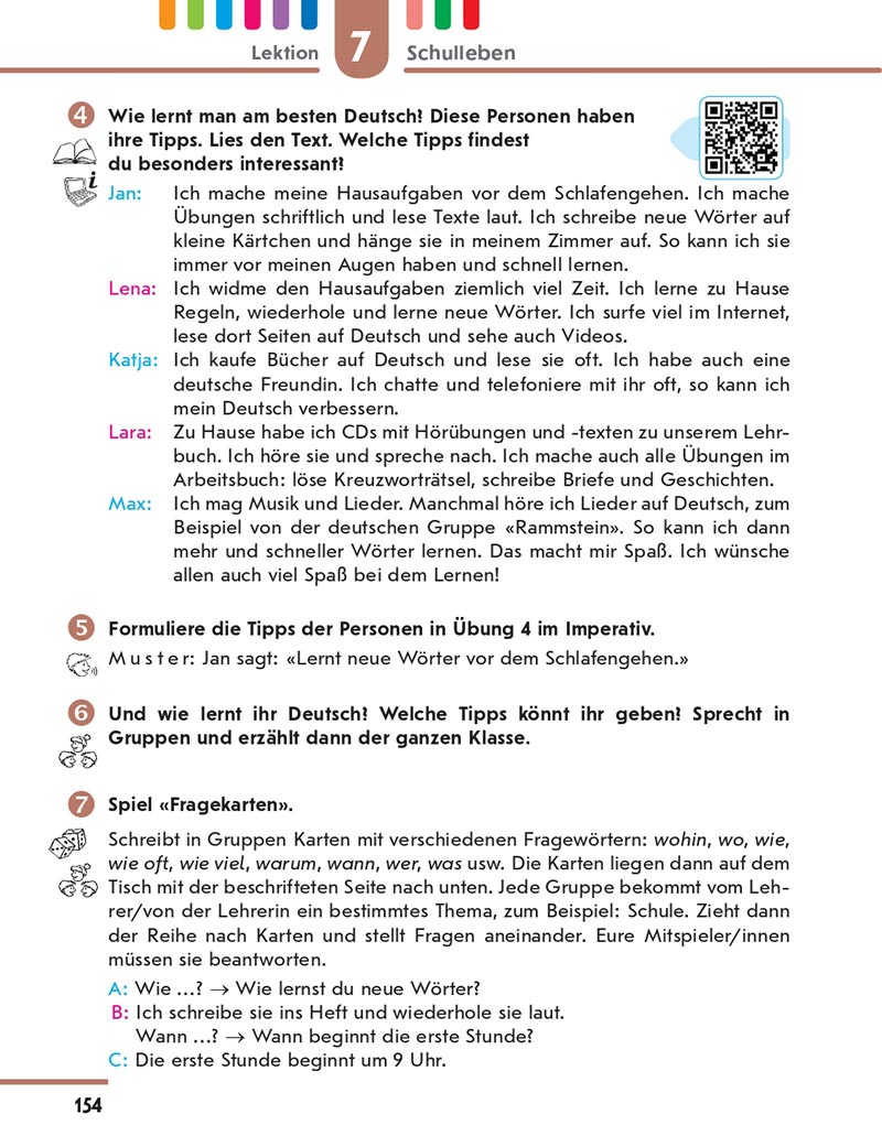 Сторінка 154 - Підручник Німецька мова 8 клас Сотникова 2021 - 4-й рік навчання - скачати онлайн