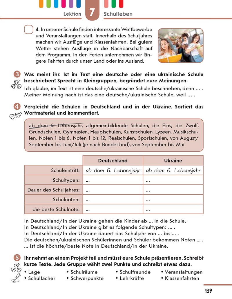 Сторінка 159 - Підручник Німецька мова 8 клас Сотникова 2021 - 4-й рік навчання - скачати онлайн