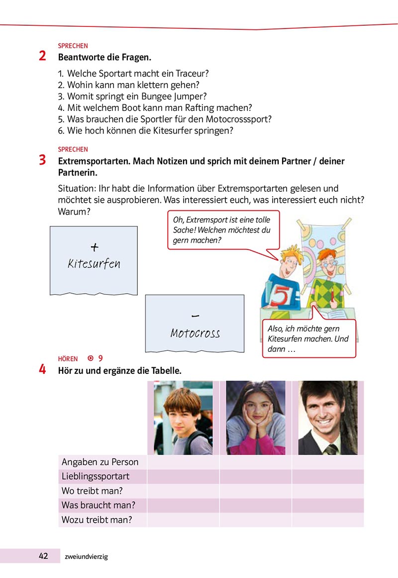 Сторінка 42 - Підручник Німецька мова 8 клас Н.П. Басай 2021 - 4-й рік навчання - скачати онлайн