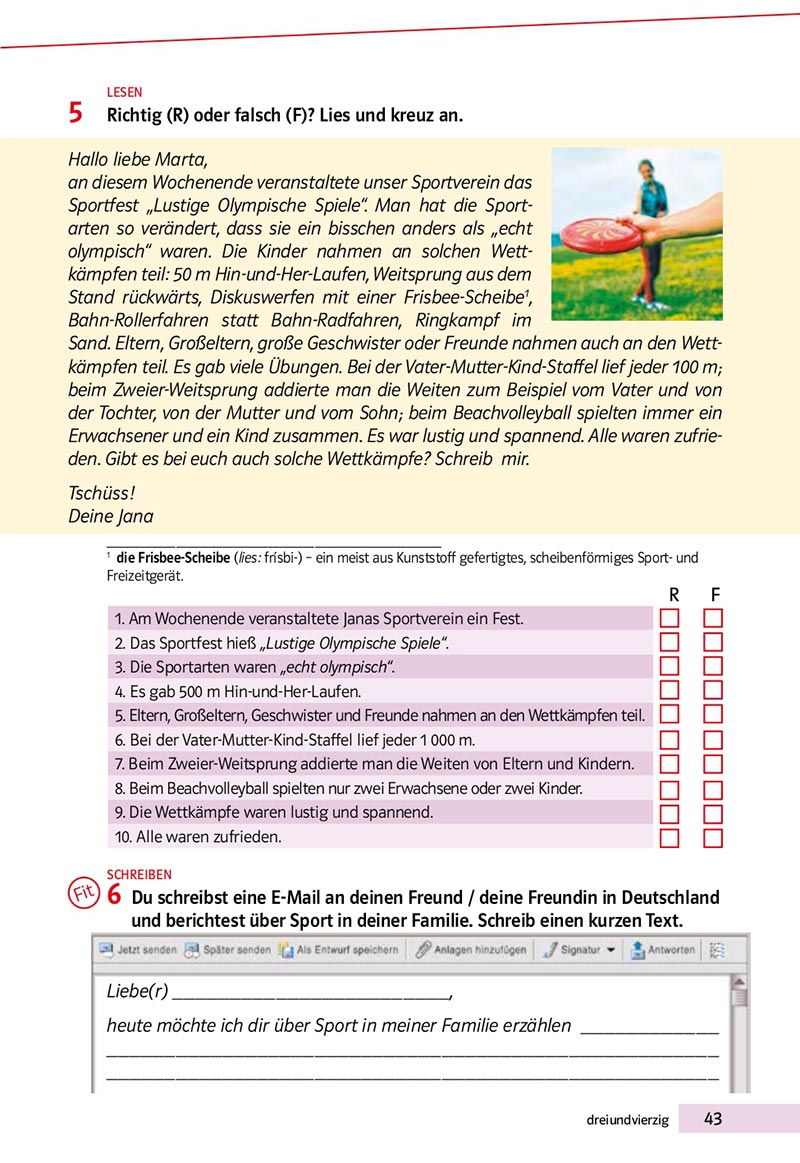 Сторінка 43 - Підручник Німецька мова 8 клас Н.П. Басай 2021 - 4-й рік навчання - скачати онлайн