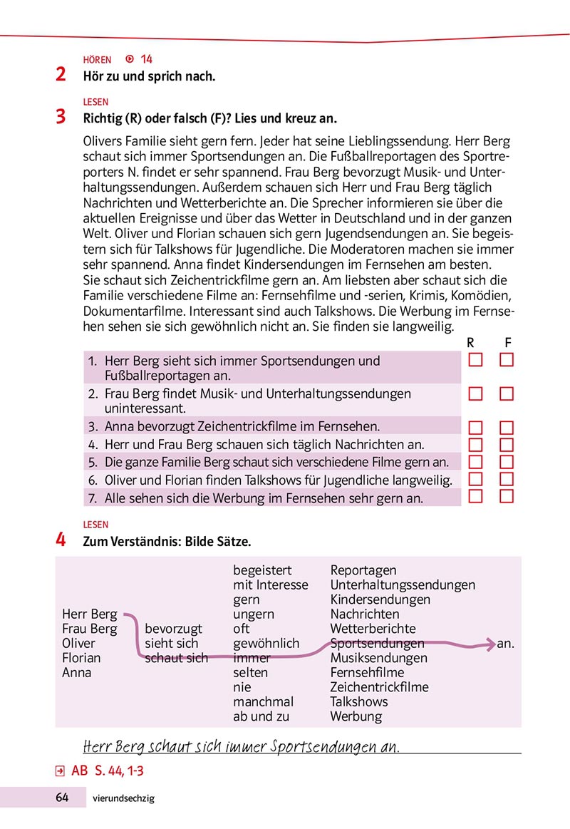 Сторінка 64 - Підручник Німецька мова 8 клас Н.П. Басай 2021 - 4-й рік навчання - скачати онлайн