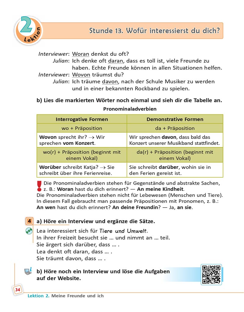 Сторінка 34 - Підручник  Німецька мова 8 клас Сотникова 2021 - 8-й рік навчання - скачати онлайн