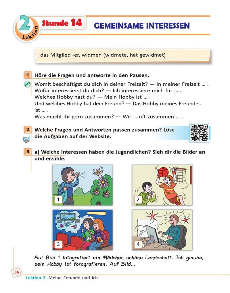 Сторінка 36 - Підручник  Німецька мова 8 клас Сотникова 2021 - 8-й рік навчання - скачати онлайн