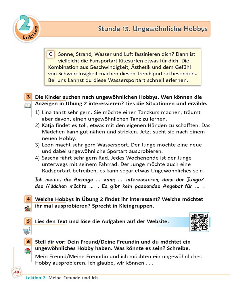 Сторінка 40 - Підручник  Німецька мова 8 клас Сотникова 2021 - 8-й рік навчання - скачати онлайн