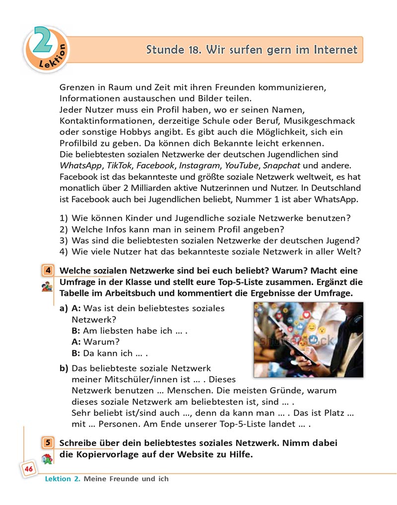 Сторінка 46 - Підручник  Німецька мова 8 клас Сотникова 2021 - 8-й рік навчання - скачати онлайн