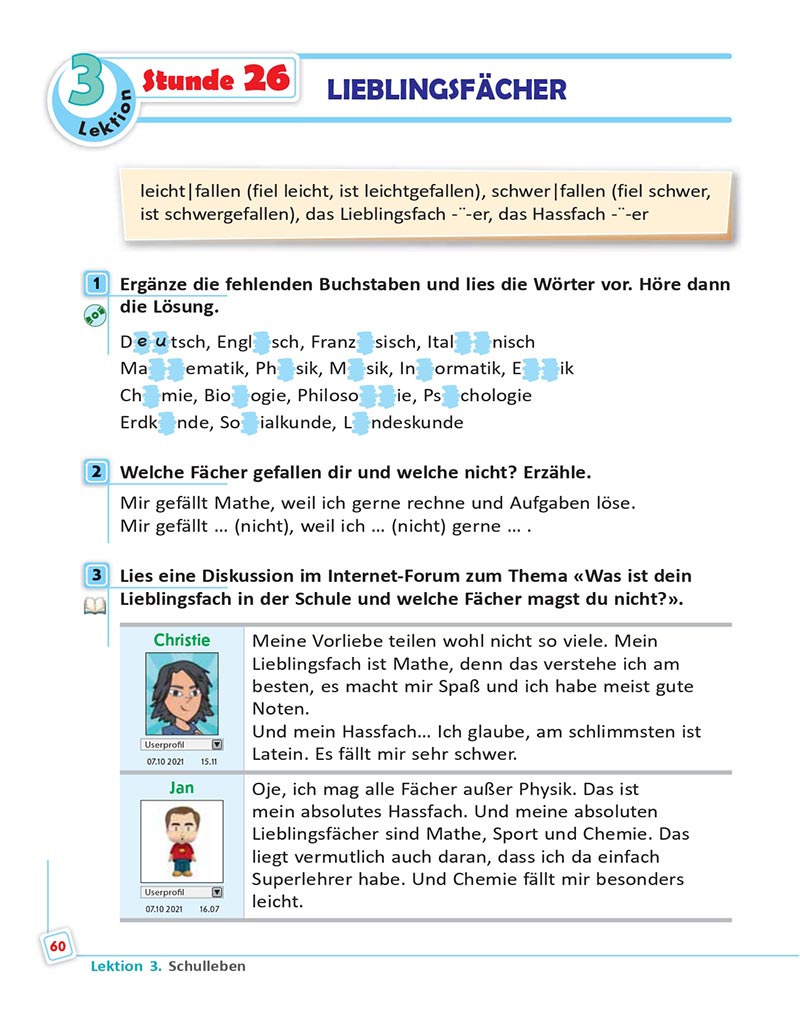 Сторінка 60 - Підручник  Німецька мова 8 клас Сотникова 2021 - 8-й рік навчання - скачати онлайн