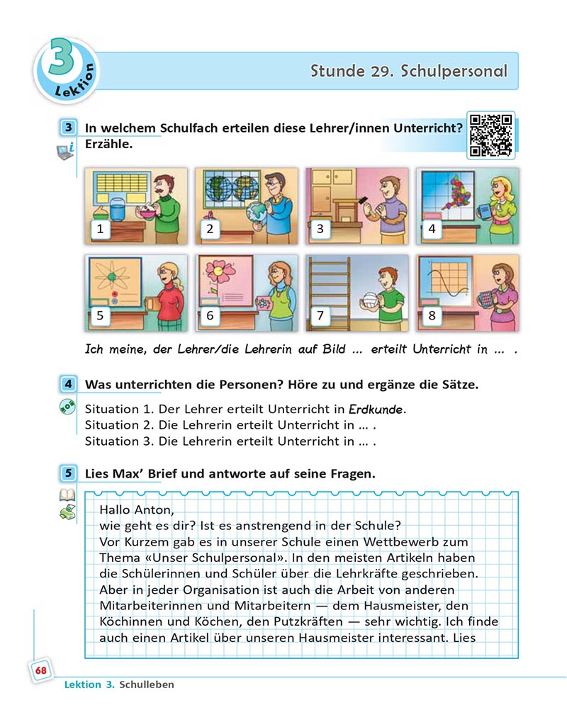Сторінка 68 - Підручник  Німецька мова 8 клас Сотникова 2021 - 8-й рік навчання - скачати онлайн