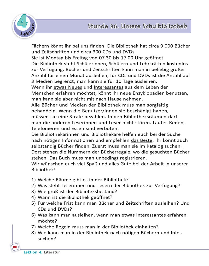Сторінка 80 - Підручник  Німецька мова 8 клас Сотникова 2021 - 8-й рік навчання - скачати онлайн