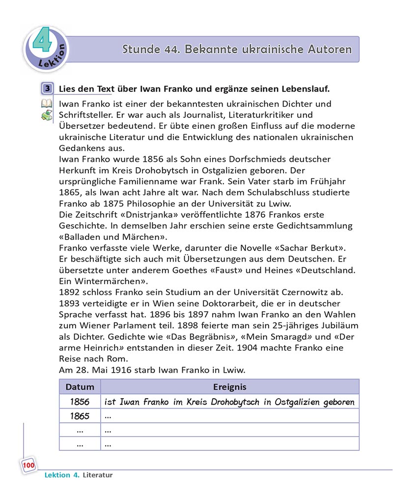 Сторінка 100 - Підручник  Німецька мова 8 клас Сотникова 2021 - 8-й рік навчання - скачати онлайн