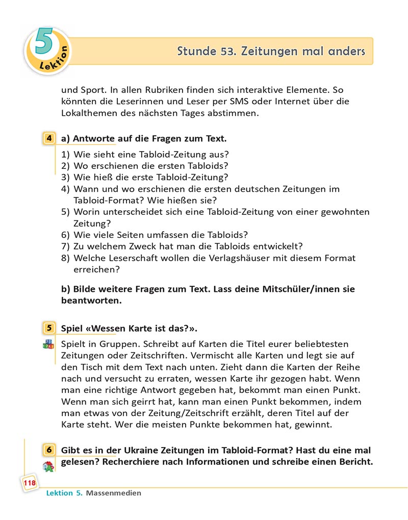 Сторінка 118 - Підручник  Німецька мова 8 клас Сотникова 2021 - 8-й рік навчання - скачати онлайн