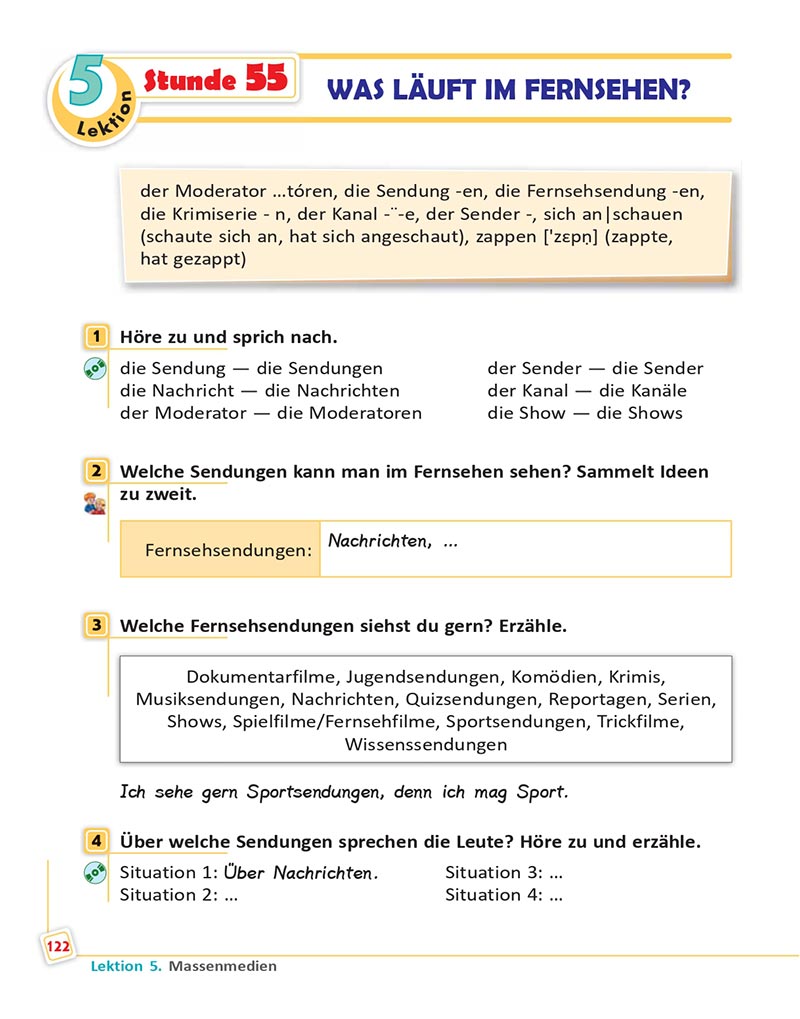 Сторінка 122 - Підручник  Німецька мова 8 клас Сотникова 2021 - 8-й рік навчання - скачати онлайн