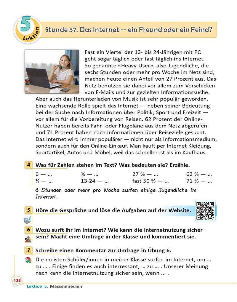 Сторінка 128 - Підручник  Німецька мова 8 клас Сотникова 2021 - 8-й рік навчання - скачати онлайн