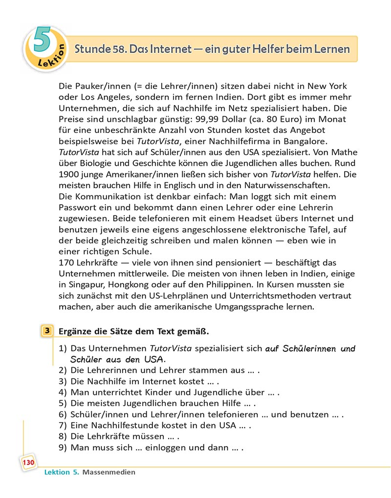 Сторінка 130 - Підручник  Німецька мова 8 клас Сотникова 2021 - 8-й рік навчання - скачати онлайн
