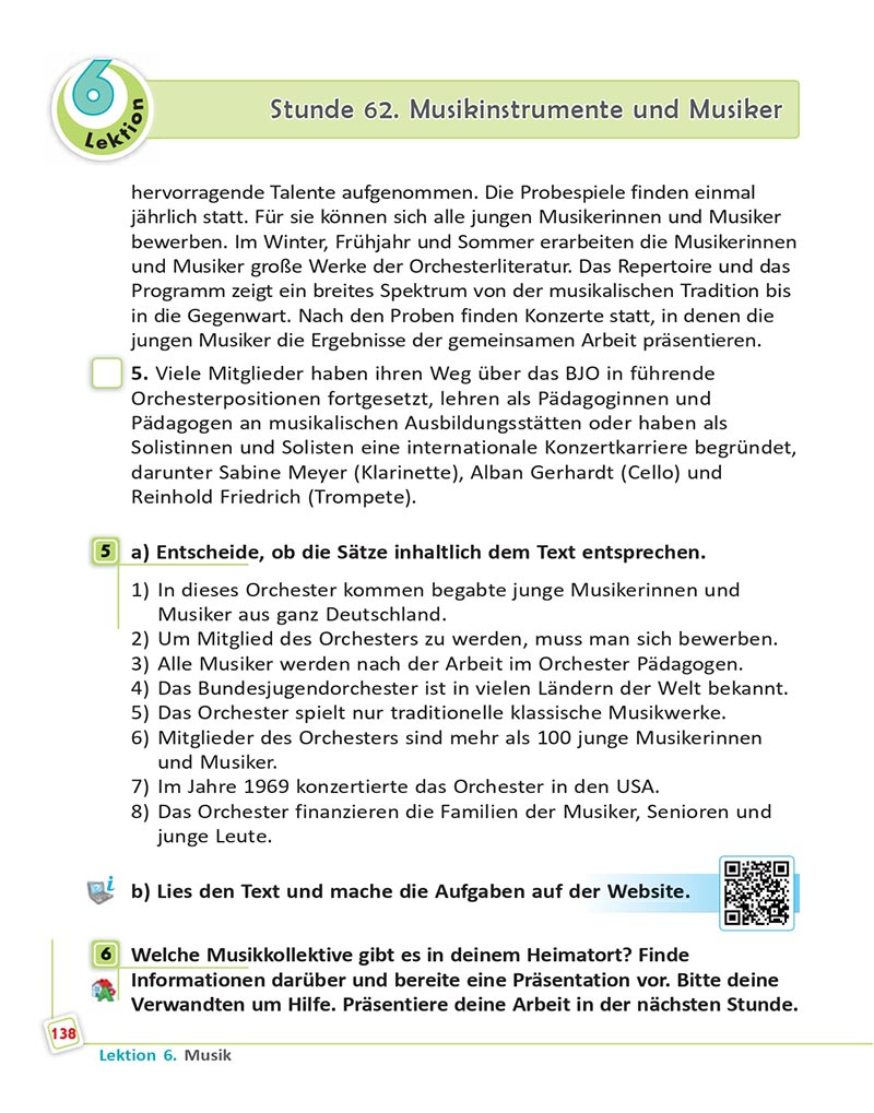 Сторінка 138 - Підручник  Німецька мова 8 клас Сотникова 2021 - 8-й рік навчання - скачати онлайн
