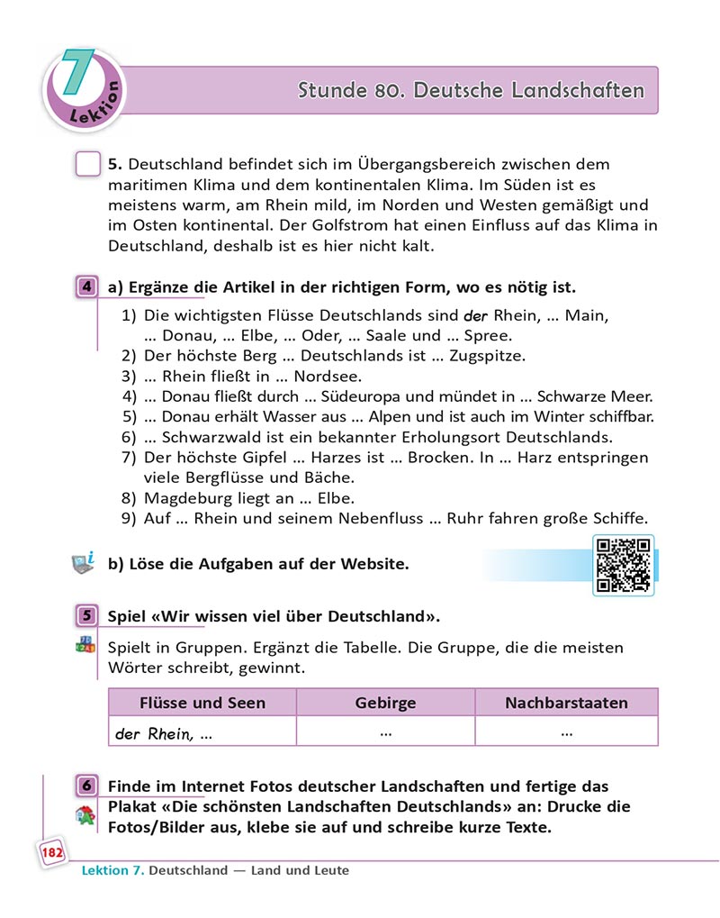 Сторінка 182 - Підручник  Німецька мова 8 клас Сотникова 2021 - 8-й рік навчання - скачати онлайн
