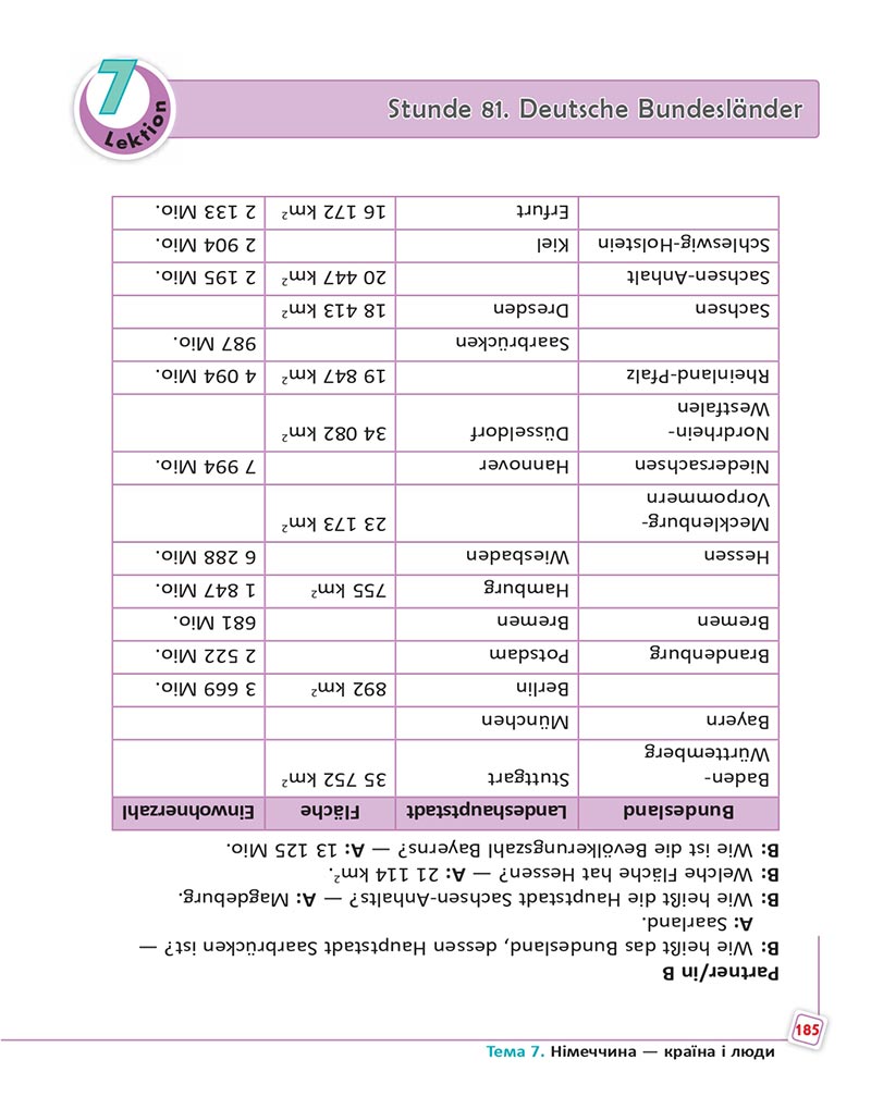 Сторінка 185 - Підручник  Німецька мова 8 клас Сотникова 2021 - 8-й рік навчання - скачати онлайн