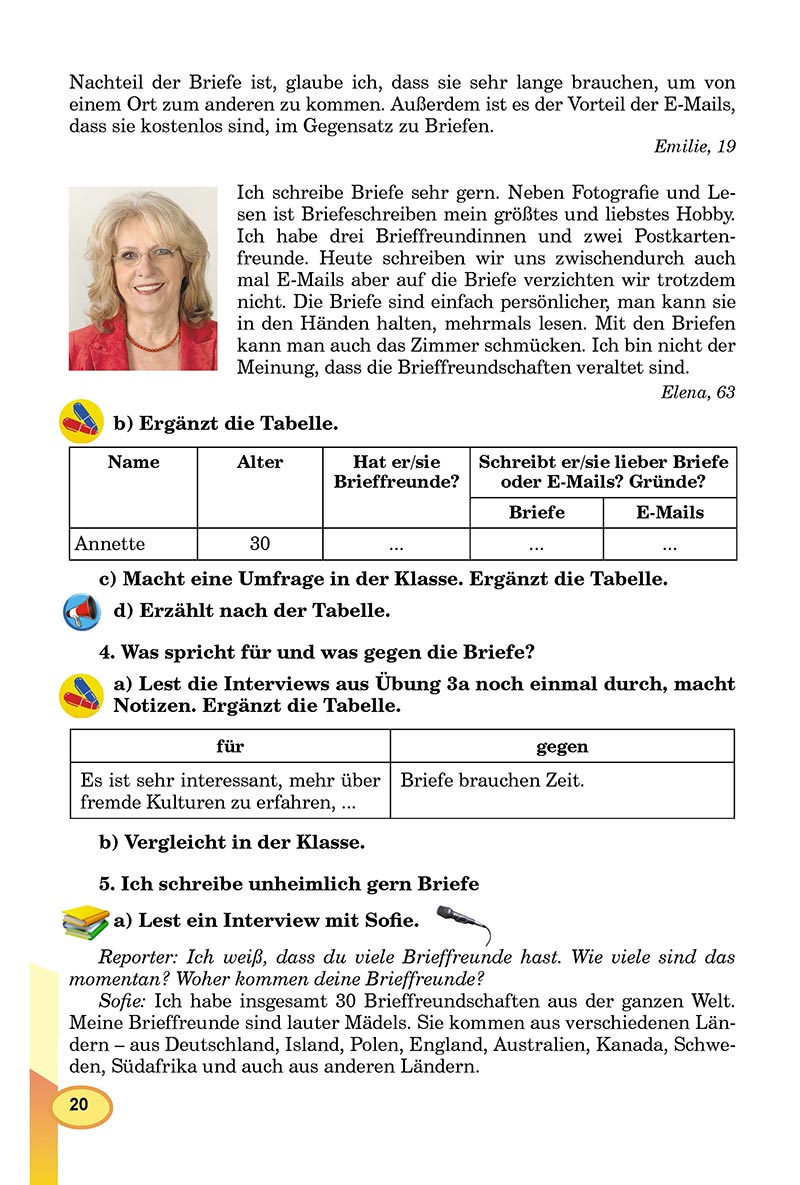 Сторінка 20 - Підручник Німецька мова 8 клас Л.В. Горбач 2021 - З поглибленим вивченням - скачати онлайн