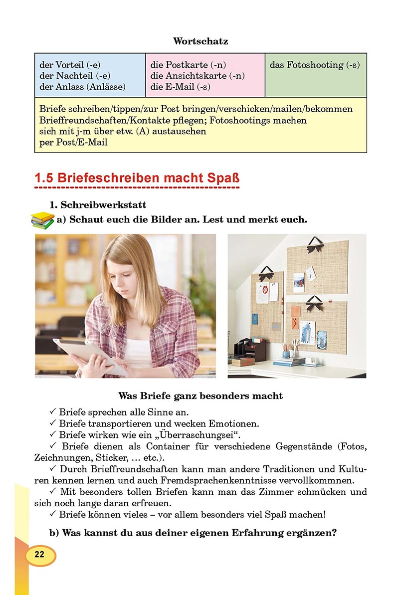 Сторінка 22 - Підручник Німецька мова 8 клас Л.В. Горбач 2021 - З поглибленим вивченням - скачати онлайн