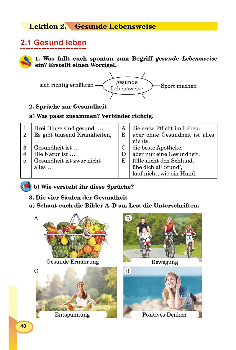 Сторінка 40 - Підручник Німецька мова 8 клас Л.В. Горбач 2021 - З поглибленим вивченням - скачати онлайн