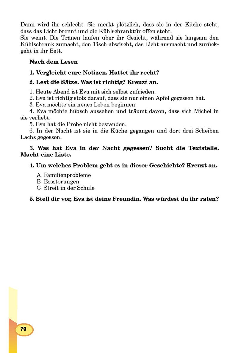 Сторінка 70 - Підручник Німецька мова 8 клас Л.В. Горбач 2021 - З поглибленим вивченням - скачати онлайн