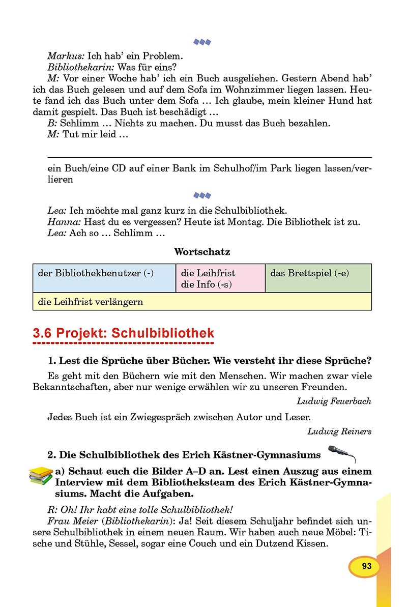 Сторінка 93 - Підручник Німецька мова 8 клас Л.В. Горбач 2021 - З поглибленим вивченням - скачати онлайн