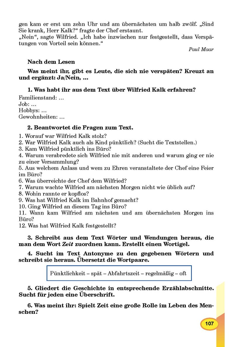 Сторінка 107 - Підручник Німецька мова 8 клас Л.В. Горбач 2021 - З поглибленим вивченням - скачати онлайн
