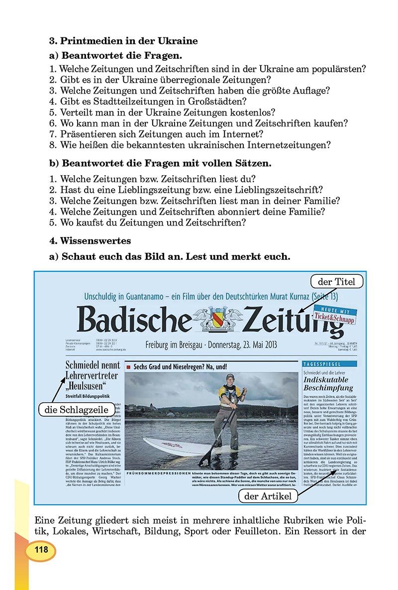 Сторінка 118 - Підручник Німецька мова 8 клас Л.В. Горбач 2021 - З поглибленим вивченням - скачати онлайн