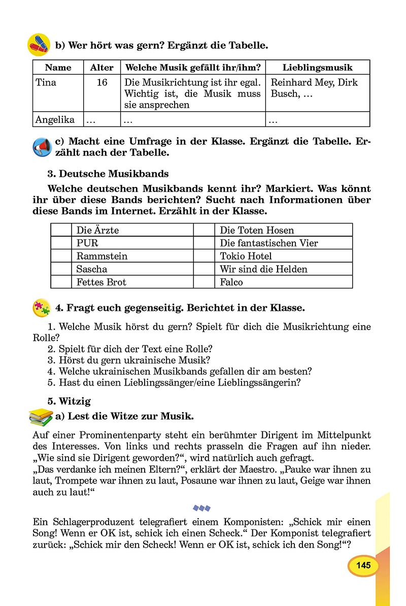 Сторінка 145 - Підручник Німецька мова 8 клас Л.В. Горбач 2021 - З поглибленим вивченням - скачати онлайн