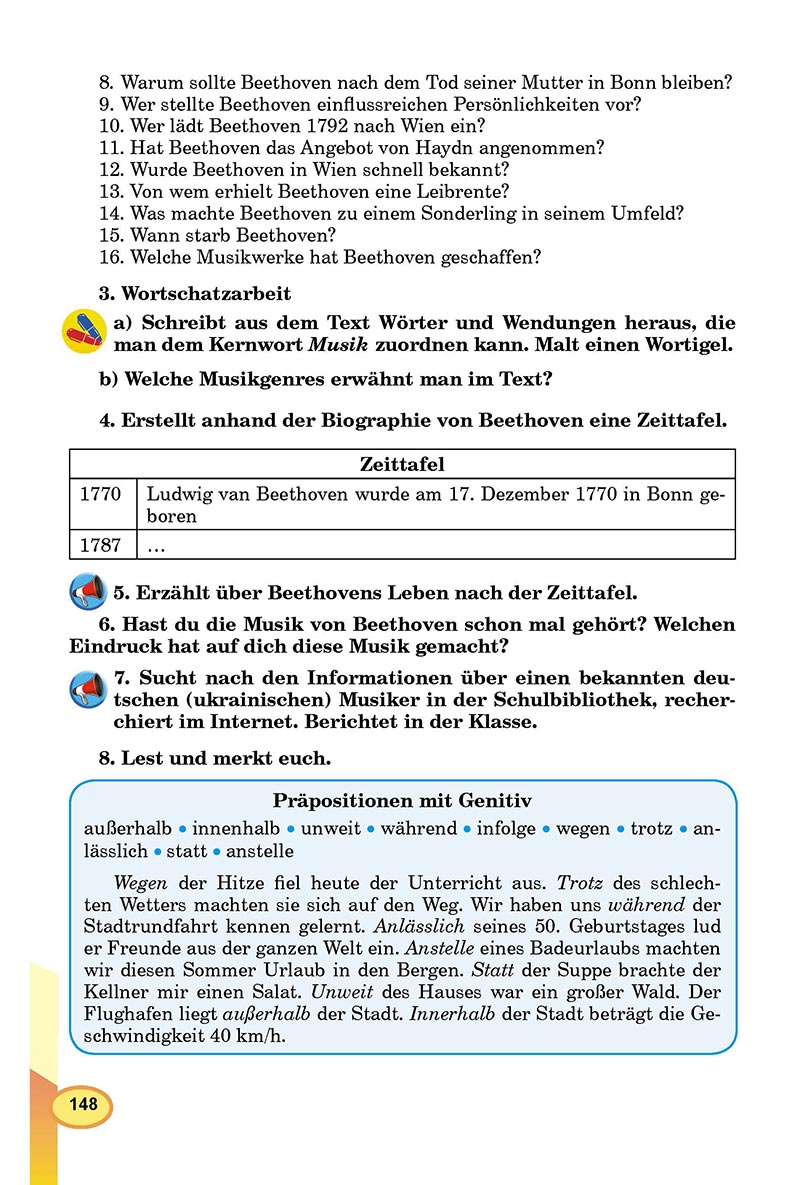 Сторінка 148 - Підручник Німецька мова 8 клас Л.В. Горбач 2021 - З поглибленим вивченням - скачати онлайн