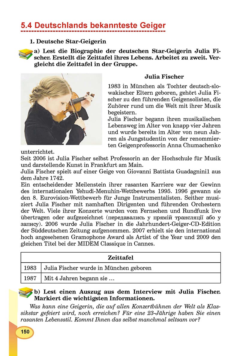 Сторінка 150 - Підручник Німецька мова 8 клас Л.В. Горбач 2021 - З поглибленим вивченням - скачати онлайн