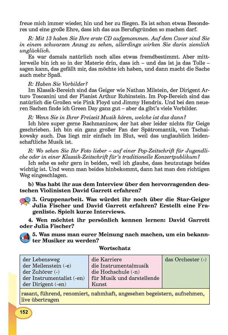 Сторінка 152 - Підручник Німецька мова 8 клас Л.В. Горбач 2021 - З поглибленим вивченням - скачати онлайн