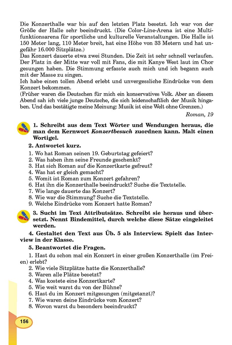 Сторінка 156 - Підручник Німецька мова 8 клас Л.В. Горбач 2021 - З поглибленим вивченням - скачати онлайн