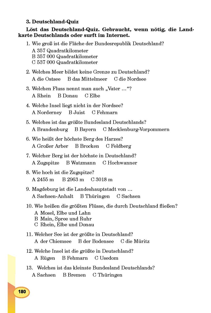 Сторінка 180 - Підручник Німецька мова 8 клас Л.В. Горбач 2021 - З поглибленим вивченням - скачати онлайн