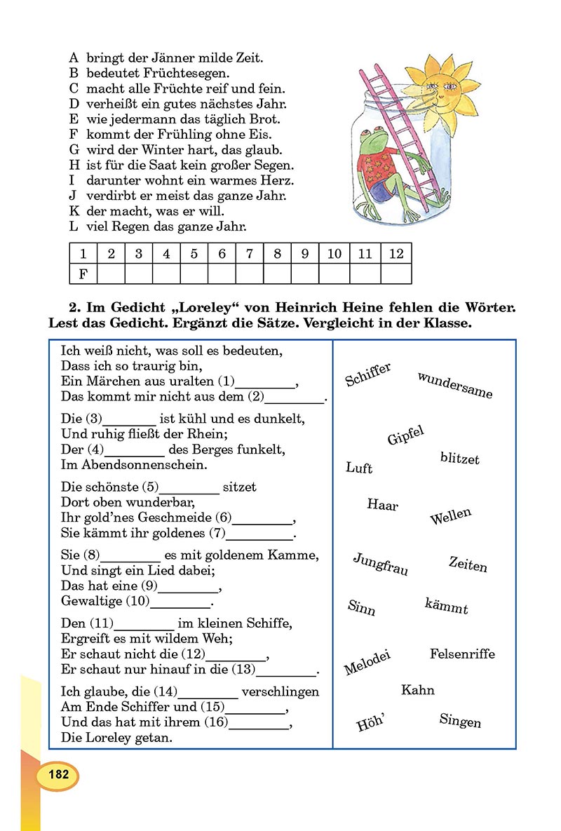 Сторінка 182 - Підручник Німецька мова 8 клас Л.В. Горбач 2021 - З поглибленим вивченням - скачати онлайн