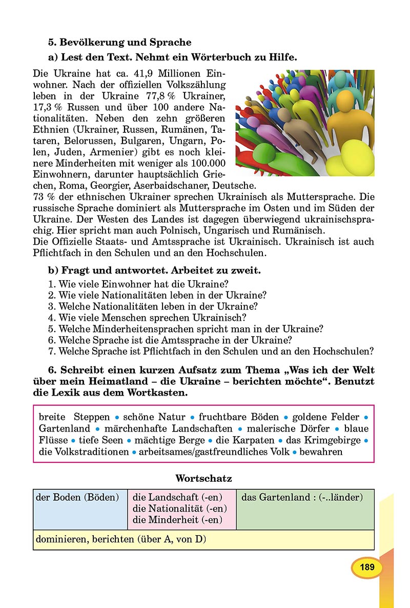 Сторінка 189 - Підручник Німецька мова 8 клас Л.В. Горбач 2021 - З поглибленим вивченням - скачати онлайн