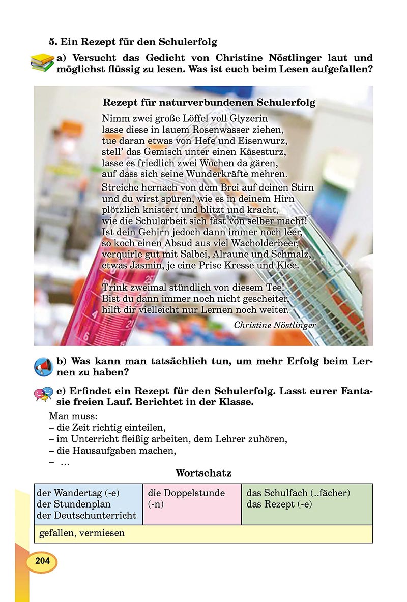 Сторінка 204 - Підручник Німецька мова 8 клас Л.В. Горбач 2021 - З поглибленим вивченням - скачати онлайн