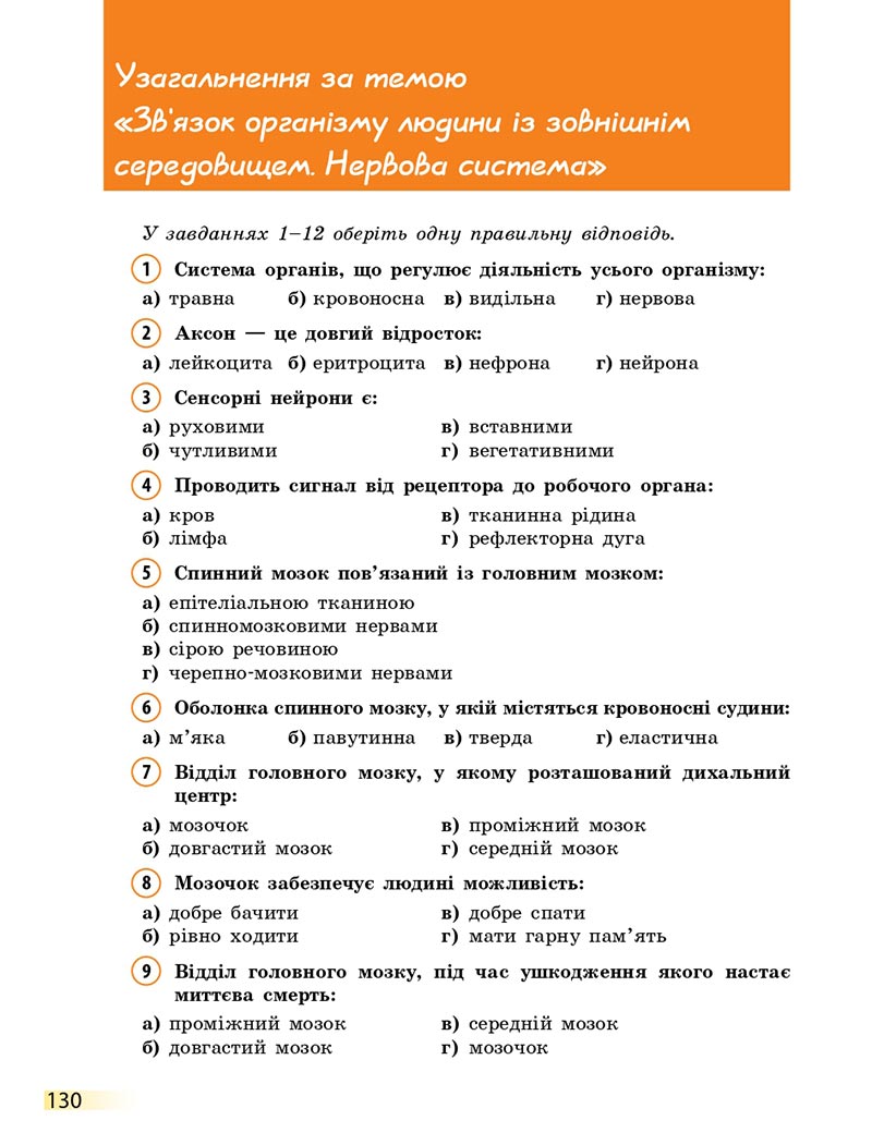 Сторінка 130 - Підручник Біологія 8 клас К.М. Задорожний 2021 - скачати онлайн