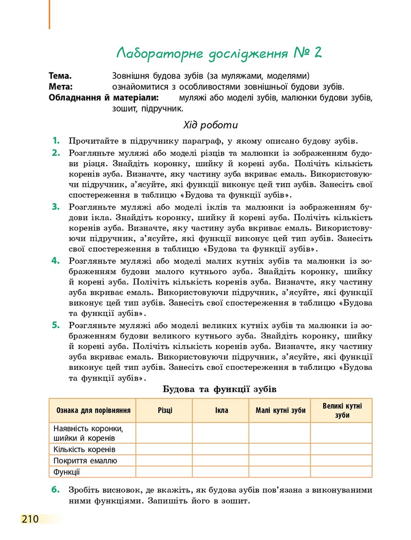 Сторінка 210 - Підручник Біологія 8 клас К.М. Задорожний 2021 - скачати онлайн