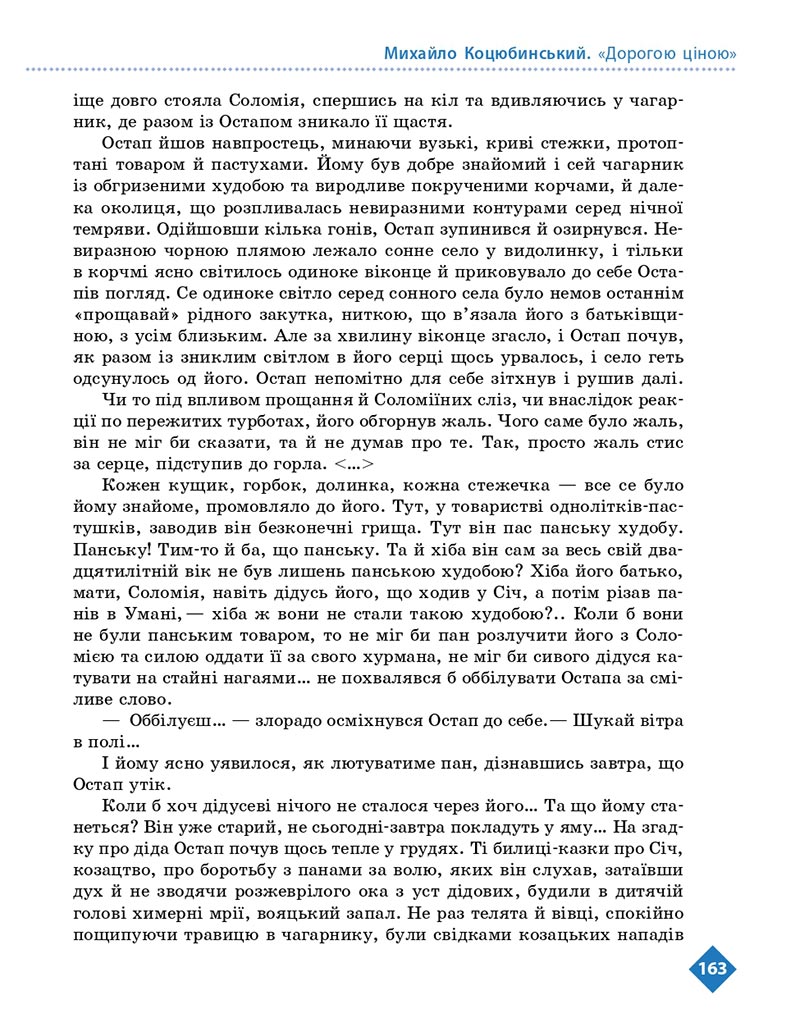 Сторінка 163 - Підручник Українська література 8 клас Борзенко 2021 - скачати онлайн