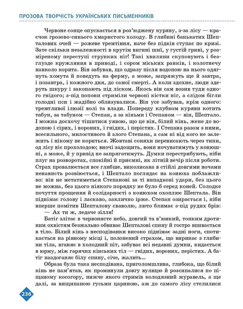 Сторінка 236 - Підручник Українська література 8 клас Борзенко 2021 - скачати онлайн