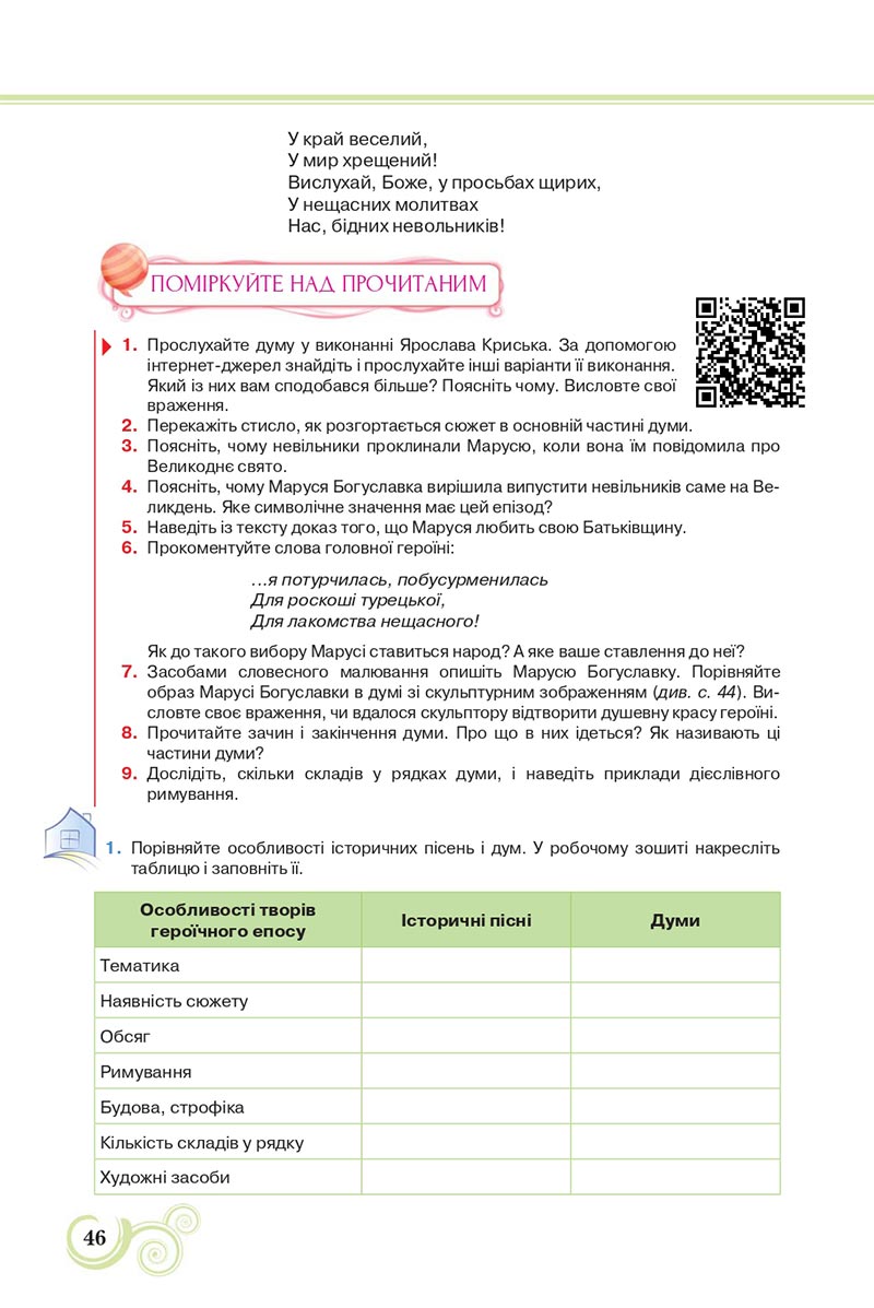 Сторінка 46 - Підручник Українська література 8 клас Коваленко 2021 - скачати онлайн