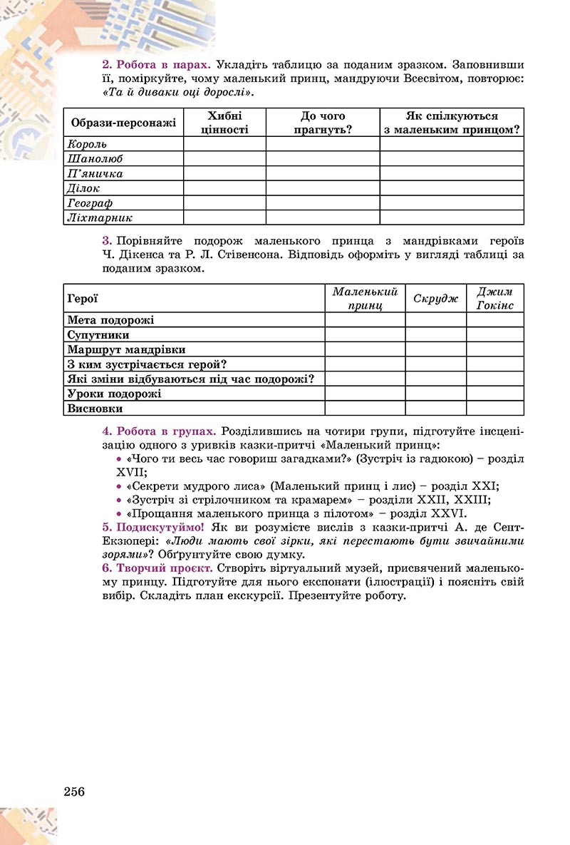 Сторінка 256 - Підручник Зарубіжна література 8 клас Є.В. Волощук, О.М. Слободянюк 2021 - скачати онлайн