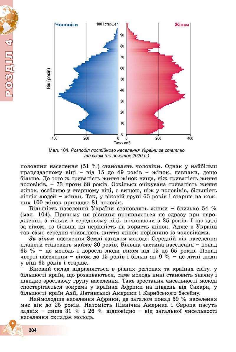 Сторінка 204 - Підручник Географія 8 клас Пестушко 2021 - скачати онлайн