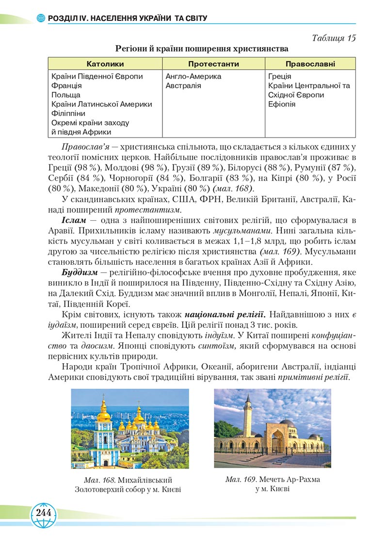 Сторінка 244 - Підручник Географія 8 клас Гільберг 2021 - скачати онлайн